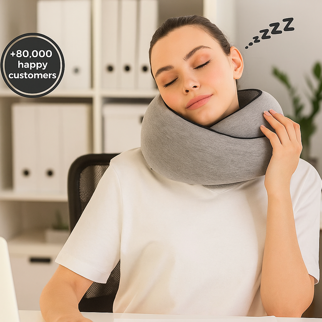 FoamHug - Neck Pillow Memory Foam U - Ergonomic Design for Travel, Car Rides, and Home Use