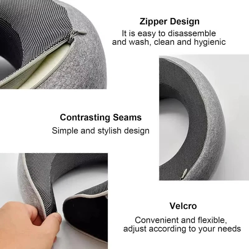 FoamHug - Neck Pillow Memory Foam U - Ergonomic Design for Travel, Car Rides, and Home Use