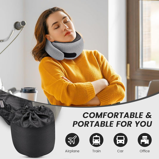 FoamHug - Neck Pillow Memory Foam U - Ergonomic Design for Travel, Car Rides, and Home Use