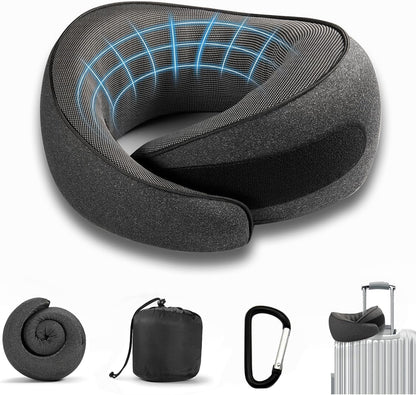 FoamHug - Neck Pillow Memory Foam U - Ergonomic Design for Travel, Car Rides, and Home Use